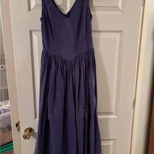 Vintage Laura Ashley Drop Waist Elegant Purple Sleeveless Dress